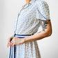 1970s Blue and White French Floral Summer Dress - Sz. S