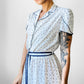 1970s Blue and White French Floral Summer Dress - Sz. S