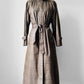 1980s Beige Houndstooth LONDON FOG Lined Belted Rain Aline Trench - Sz. S/M