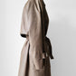 1980s Beige Houndstooth LONDON FOG Lined Belted Rain Aline Trench - Sz. S/M