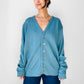 1950s - 1960s Robins Egg Blue Wool Blended Button Front Cardigan Sweater - Sz. M/L