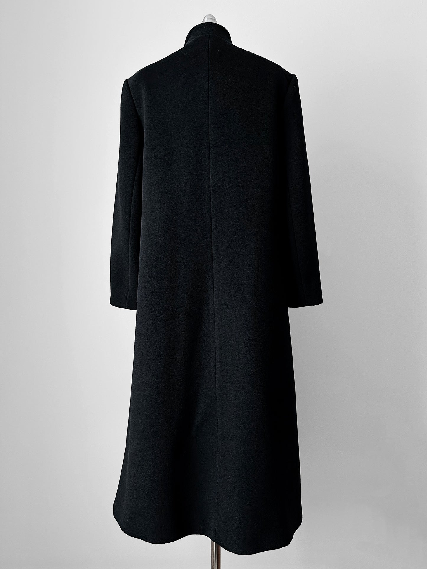 1960s Black Saks Fifth Avenue Wool Minimalist Coat