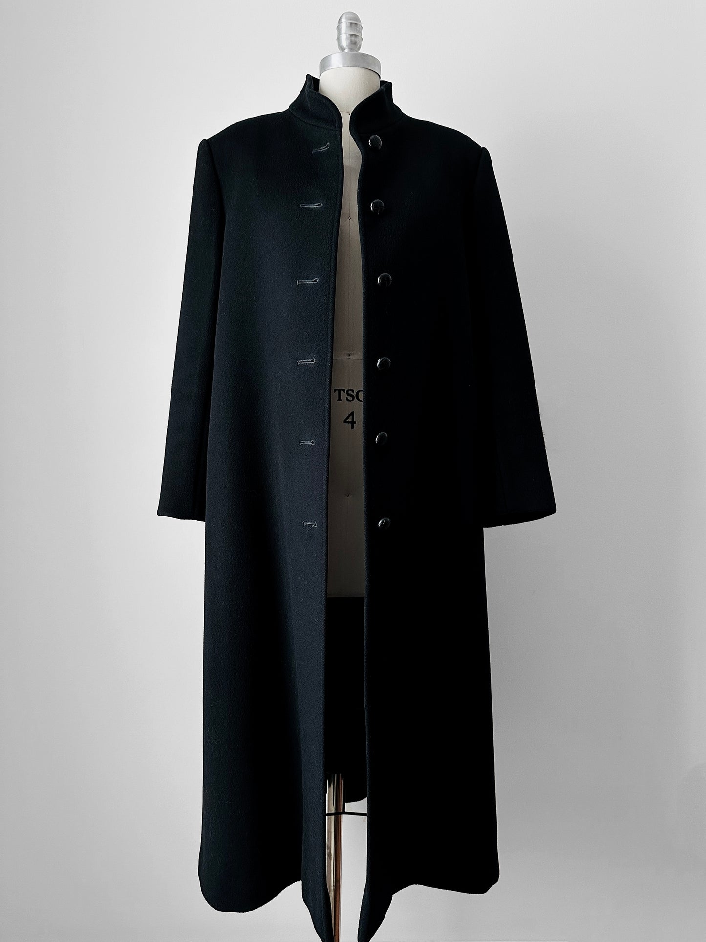 1960s Black Saks Fifth Avenue Wool Minimalist Coat