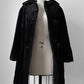 1960s Black Faux Fur A-Line Big Button Bell Sleeve Jacket - Sz. XS / S