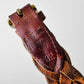 Vintage 1980s - 1990s Reddish Brown Braided Gold Buckle Leather Belt - O/S