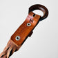 Vintage 1960s - 1970s Tan Polished Wood Buckle Braided Leather Belt - O/S