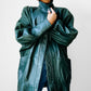 1980s Green Buttery Soft Leather Snap Button Jacket - Sz. S/M