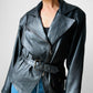 80s Black Peplum Belted Butter Soft Biker Inspired Leather Jacket - Sz. M