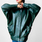 1980s Green Buttery Soft Leather Snap Button Jacket - Sz. S/M