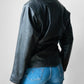 80s Black Peplum Belted Butter Soft Biker Inspired Leather Jacket - Sz. M
