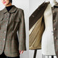 1980s Irish Wool Houndstooth Belted Jacket - Sz. M/L