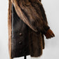 Vintage 1960s - 1970s Brown Belted Cape Back Leather and Fur Jacket - Sz. S/M