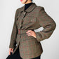 1980s Irish Wool Houndstooth Belted Jacket - Sz. M/L