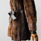 Vintage 1960s - 1970s Brown Belted Cape Back Leather and Fur Jacket - Sz. S/M