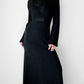 1970s Black Wool Blend Knit Floor Length Dress - Sz. S/M