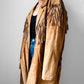 1980s Tan Suede Leather Fringe Patched Belted Jacket - Sz. L