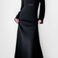 1970s Black Wool Blend Knit Floor Length Dress - Sz. S/M