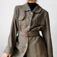 1980s Irish Wool Houndstooth Belted Jacket - Sz. M/L