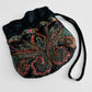 1980s Cinch Strap Beaded Evening Bag Pouch