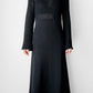 1970s Black Wool Blend Knit Floor Length Dress - Sz. S/M