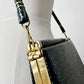 1980s Glossy Black Faux Leather Rectangle Structured Clutch Purse