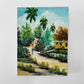 Vintage 1980 Acrylic on Canvas Haitian Style Island Folk Art Original Painting