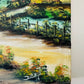 Vintage 1980 Acrylic on Canvas Haitian Style Island Folk Art Original Painting