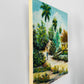 Vintage 1980 Acrylic on Canvas Haitian Style Island Folk Art Original Painting