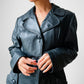 70s Dark Navy Button Front Butter Soft Leather Jacket - Sz. S/M