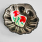 Vintage Mid-Century Red Painted Floral Post Earrings