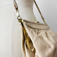 1970s - 1980s Light Beige Gold-Toned Leather Purse