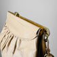 1970s - 1980s Light Beige Gold-Toned Leather Purse