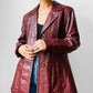 70s Maroon Tapered Waist Leather Jacket  - Sz. S/M