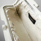 1970s - 1980s Bone White Made in Italy EATON Leather Kisslock Clutch Purse