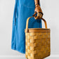 Vintage 1950s - 1960s Mid-Century Basketville Woven Wood Basket Bag