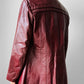 70s Maroon Tapered Waist Leather Jacket  - Sz. S/M