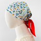 Vintage 1960s - 1970s Made in Italy Red Trim Floral Kerchief Scarf