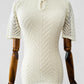 Vintage 1960s Ivory Flutter Sleeve Fitted Knit Top - Sz. S