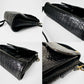 1990s Black Leather Herringbone Weave LIZ CLAIBORNE Crossbody Purse