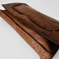 1970s Saddle Brown Braided Detail Soft Leather Clutch