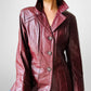 70s Maroon Tapered Waist Leather Jacket  - Sz. S/M