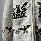 Kanata Made in Canada Heavy Handmade Metal Zip Wool Patterned Knit Jacket - O/S