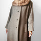 1960s Taupe Fur Collar A-Line Mid-Length Coat