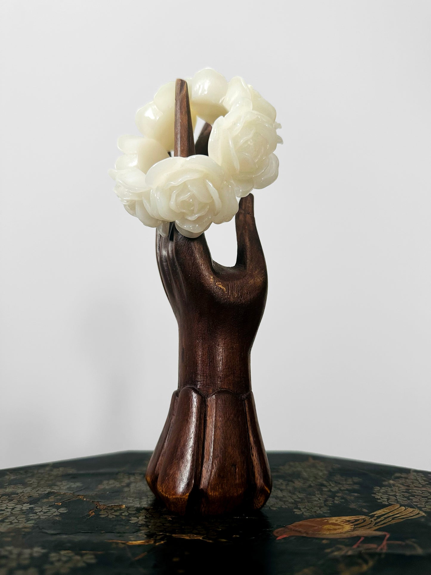 Vintage 1980s Cream Rose Florette Elastic Stretch Bracelet