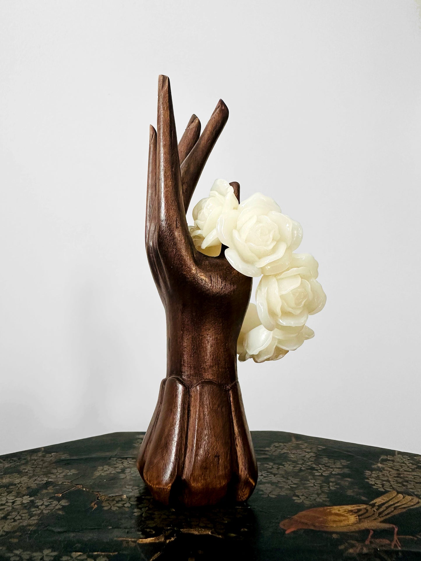 Vintage 1980s Cream Rose Florette Elastic Stretch Bracelet