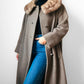 1960s Taupe Fur Collar A-Line Mid-Length Coat