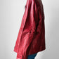 Vintage 1970s Maroon Red Zip Front Leather Jacket - Sz. M