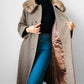 1960s Taupe Fur Collar A-Line Mid-Length Coat