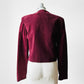 1980s Wine Toned Suede Crop Button Front Jacket - Sz. S/M