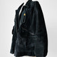 1980s Black Well Worn Suede Leather Bomber Style Jacket - O/S